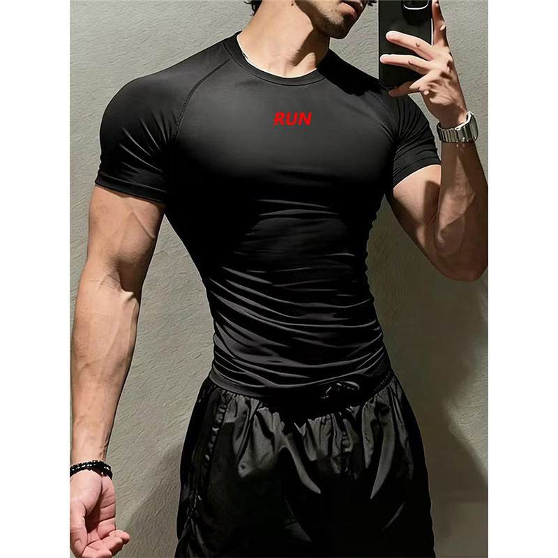 Running Gear Winter - قميص رجالي ضاغط للجري، قميص رياضي