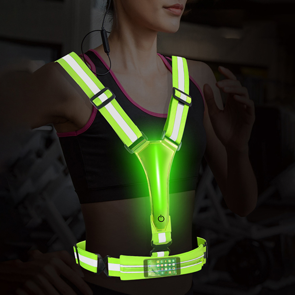 Running Gear Winter Men - سترة عاكسة مضيئة بتقنية LED للجري،
