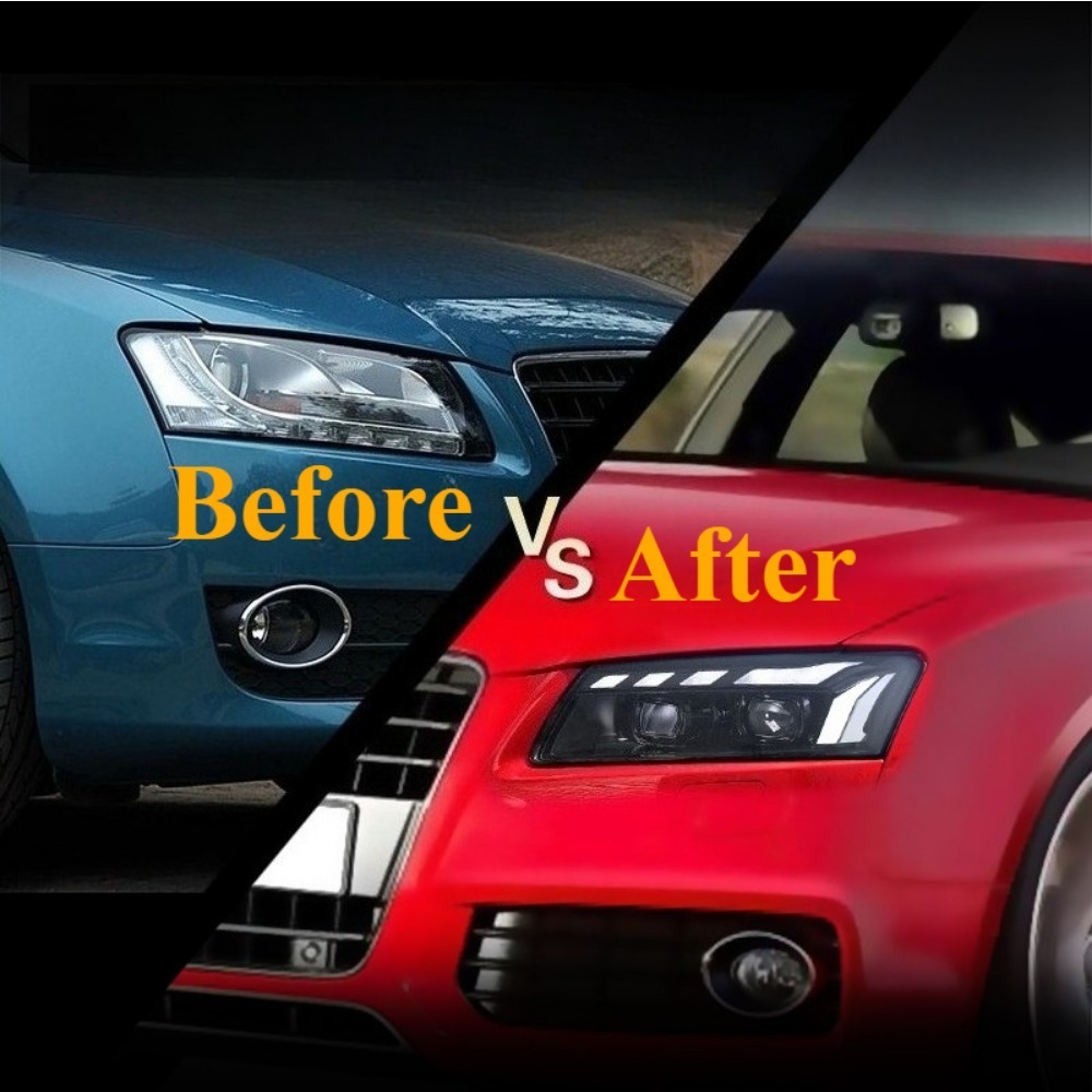 مصابيح أمامية HETOP A5 B8 2008 - مراجعة Running Headlamp Led وسعره