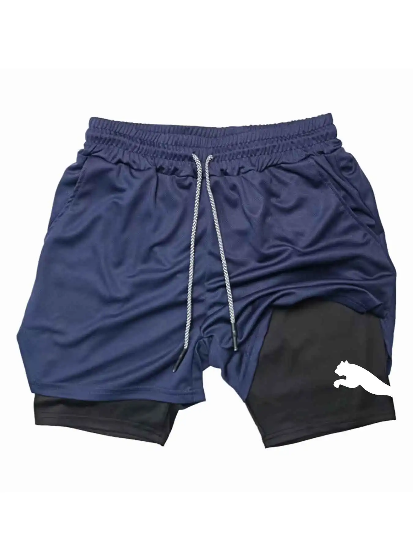 شورت رياضي مطبوع 2 في 1 للجيم  - مراجعة Running Gear Men وسعره